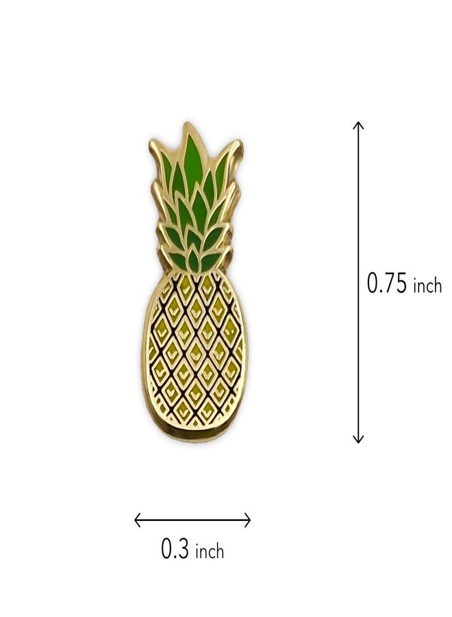 PinMaze Pineapple Enamel Lapel Pin (Gold) - Image 2